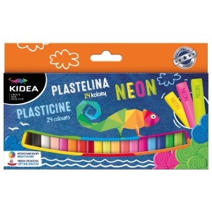 Plastelina 24 kolory KIDEA neonowa