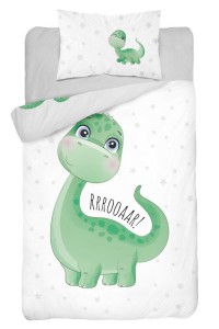 Pościel 90x120 do łóżeczka mały dinuś dinozaur z dinozaurem