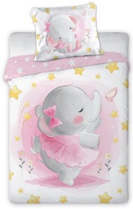 Pościel 100x135 do łóżeczka słonik dla dziewczynki