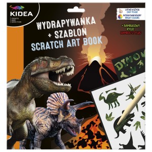 Wydrapywanka Zdrapywanka Dinozaury z szablonami
