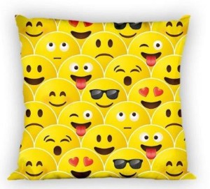 Poszewka dwustronna 40x40 bawełniana emotki emotikony