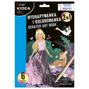 Wydrapywanka i kolorowanka 2w1 zdrapywanka  6arkuszy księżniczki