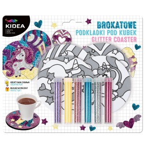 Zestaw kreatywny brokatowe podkładki Bajkowy Świat Kidea 