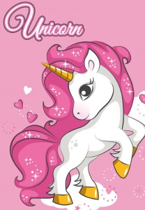 Koc dla dzieci polarowy 100X140 jednorożec 