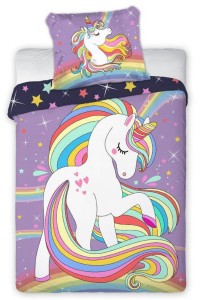 Pościel bawełniana 100x135 do łóżeczka jednorożec