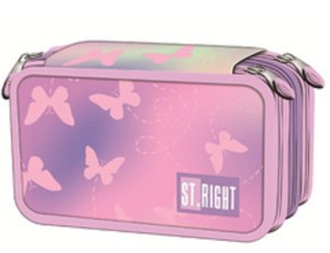 Piórnik z wyposażeniem St. Majewski potrójny z pełnym wyposażeniem Pink Butterflies