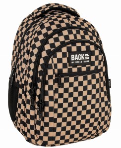Plecak  szkolny BackUp klasa 6-8  krata capuccino 