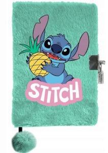 Pamiętnik pluszowy zapinany na kłódkę Stitch turkusowy 