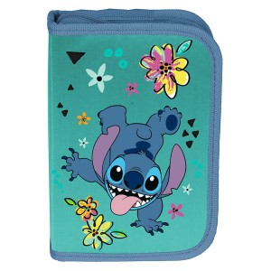 Piórnik z wyposażeniem rozkładany Stitch mięta