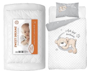 Komplet pościeli 100x135 do łóżeczka z kołdrą i poduszką wyprawka (1)