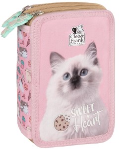 Piórnik potrójny z wyposażeniem BackUp KOT