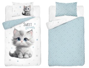 Pościel dziecięca bawełniana 100x135 kot wyprawka do żłobka
