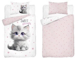 Pościel dziecięca bawełniana 100x135 kot wyprawka do żłobka  