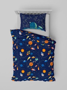 Pościel Młodzieżowa  160x200 kosmos planety bawełniana 