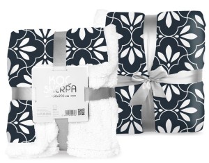 koc świąteczny 150x200 SHERPA liście