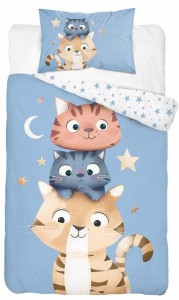 Pościel bawełniana 100x135 do łóżeczka z kotkami