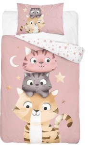 Pościel bawełniana 100x135 do łóżeczka z kotkami 