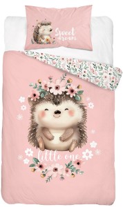 Pościel bawełniana 100x135 do łóżeczka jeż z jeżem 
