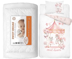 Komplet pościeli 100x135 do łóżeczka z kołdrą i poduszką wyprawka karuzela 