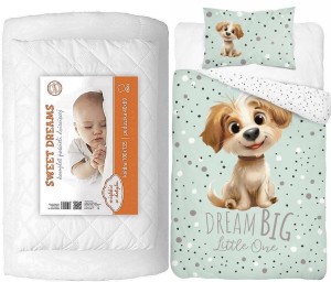 Komplet pościeli 100x135 do łóżeczka z kołdrą i poduszką wyprawka piesek 