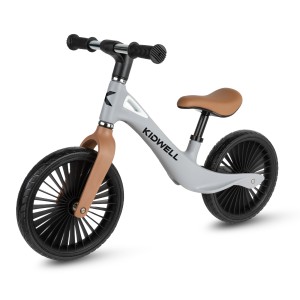 Rowerek biegowy nix szaro brązowy stabilna biegówka 