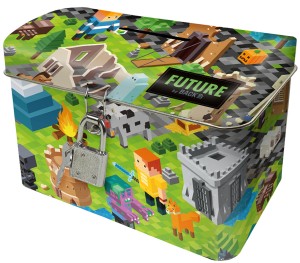 Skarbonka metalowa dla dziecka z kłódką zamykana dla gracza na oszczędności 