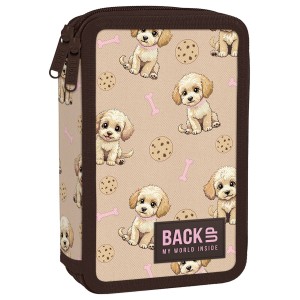 Piórnik z wyposażeniem dwukomorowy BackUp  pieski