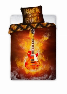 Pościel Młodzieżowa  160x200 Gitara Rock and Roll